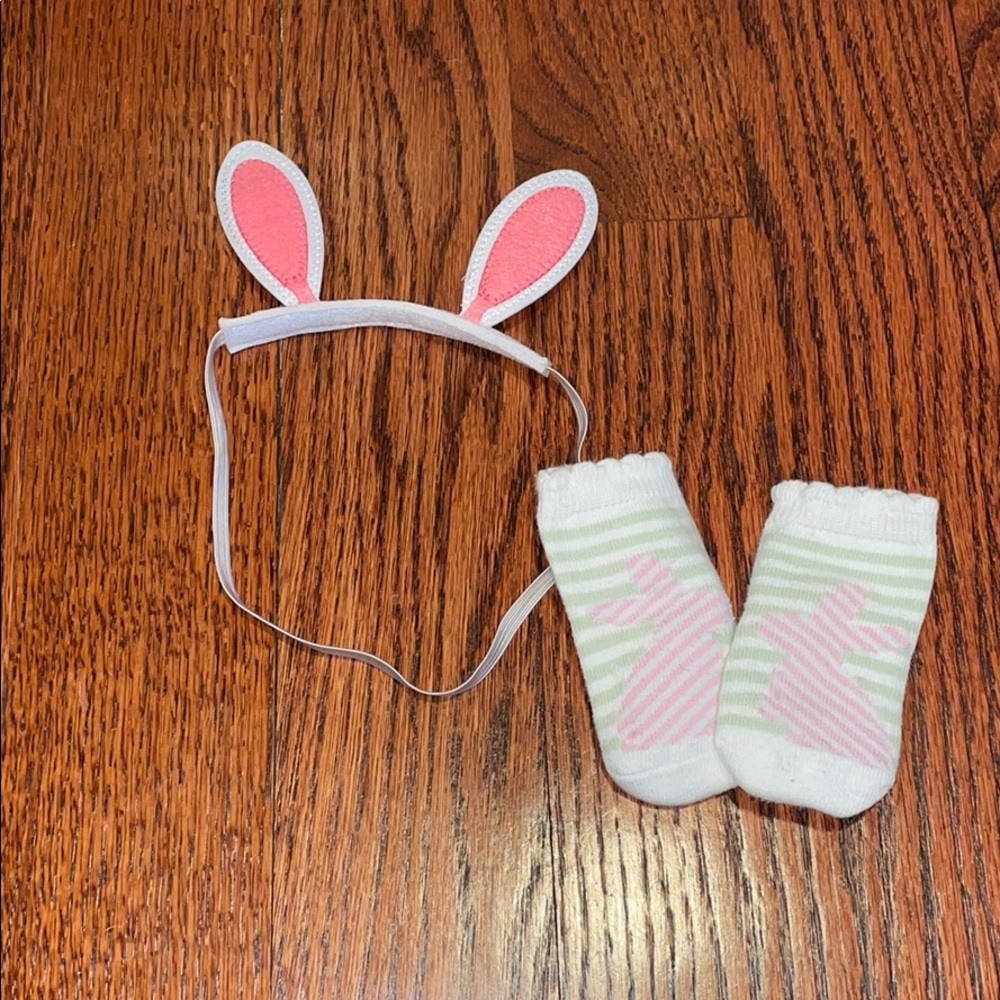 Boutique mud pie Easter bunny socks and headband